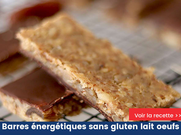 Barres énergétiques sans gluten lait oeufs